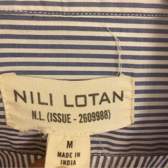 Nili Lotan | Stripe Blue and White Button up - Picture 5 of 8